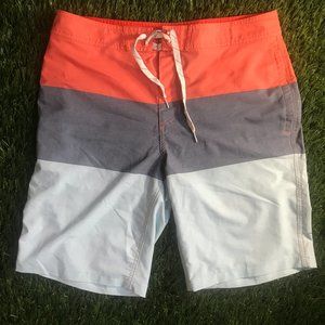 Goodfellow Swim Trunks, Size W33 - Orange & Blue